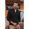 image:imageCOOFANDY Mens Quarter Zip Sweater 14 Zip Mock Neck Knitted Dress PulloverBlack