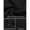 image:imageCOOFANDY Mens Quarter Zip Sweater 14 Zip Mock Neck Knitted Dress PulloverBlack