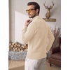 image:imageCOOFANDY Mens Quarter Zip Sweater 14 Zip Mock Neck Knitted Dress PulloverCream
