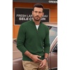 image:imageCOOFANDY Mens Quarter Zip Sweater 14 Zip Mock Neck Knitted Dress PulloverDark Green