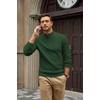 image:imageCOOFANDY Mens Quarter Zip Sweater 14 Zip Mock Neck Knitted Dress PulloverDark Green