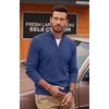 image:imageCOOFANDY Mens Quarter Zip Sweater 14 Zip Mock Neck Knitted Dress PulloverDenim Blue