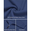 image:imageCOOFANDY Mens Quarter Zip Sweater 14 Zip Mock Neck Knitted Dress PulloverDenim Blue