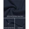 image:imageCOOFANDY Mens Quarter Zip Sweater 14 Zip Mock Neck Knitted Dress PulloverMidnight Blue