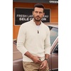 image:imageCOOFANDY Mens Quarter Zip Sweater 14 Zip Mock Neck Knitted Dress PulloverWhite