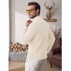 image:imageCOOFANDY Mens Quarter Zip Sweater 14 Zip Mock Neck Knitted Dress PulloverWhite