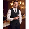 image:imageCOOFANDY Mens Suit Vest Business Casual Dress Vest Wedding Prom WaistcoatBlack