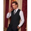 image:imageCOOFANDY Mens Suit Vest Business Casual Dress Vest Wedding Prom WaistcoatBlack