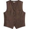 image:imageCOOFANDY Mens Suit Vest Business Casual Dress Vest Wedding Prom WaistcoatBrown