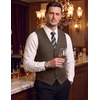image:imageCOOFANDY Mens Suit Vest Business Casual Dress Vest Wedding Prom WaistcoatBrown