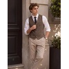 image:imageCOOFANDY Mens Suit Vest Business Casual Dress Vest Wedding Prom WaistcoatBrown