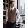 image:imageCOOFANDY Mens Suit Vest Business Casual Dress Vest Wedding Prom WaistcoatBrown