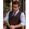 image:imageCOOFANDY Mens Suit Vest Business Casual Dress Vest Wedding Prom WaistcoatCoffee
