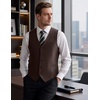 image:imageCOOFANDY Mens Suit Vest Business Casual Dress Vest Wedding Prom WaistcoatCoffee