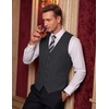 image:imageCOOFANDY Mens Suit Vest Business Casual Dress Vest Wedding Prom WaistcoatGray