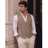 image:imageCOOFANDY Mens Suit Vest Business Casual Dress Vest Wedding Prom WaistcoatKhaki