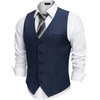 image:imageCOOFANDY Mens Suit Vest Business Casual Dress Vest Wedding Prom WaistcoatNavy Blue
