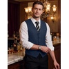image:imageCOOFANDY Mens Suit Vest Business Casual Dress Vest Wedding Prom WaistcoatNavy Blue