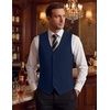 image:imageCOOFANDY Mens Suit Vest Business Casual Dress Vest Wedding Prom WaistcoatPure Navy