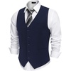 image:imageCOOFANDY Mens Suit Vest Business Casual Dress Vest Wedding Prom WaistcoatPure Navy