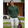 image:imageCOOFANDY Mens Sweater Crewneck Cable Knit Sweater Casual Warm PulloverGreen