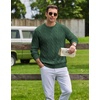 image:imageCOOFANDY Mens Sweater Crewneck Cable Knit Sweater Casual Warm PulloverGreen