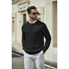 image:imageCOOFANDY Mens Sweater Crewneck Ribbed Knit Soft Warm Pullover SweaterBlack