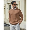 image:imageCOOFANDY Mens Sweater Crewneck Ribbed Knit Soft Warm Pullover SweaterCaramel