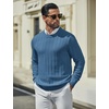 image:imageCOOFANDY Mens Sweater Crewneck Ribbed Knit Soft Warm Pullover SweaterDark Blue
