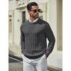 image:imageCOOFANDY Mens Sweater Crewneck Ribbed Knit Soft Warm Pullover SweaterDark Gray