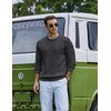 image:imageCOOFANDY Mens Sweater Crewneck Ribbed Knit Soft Warm Pullover SweaterDark Gray