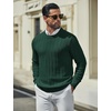 image:imageCOOFANDY Mens Sweater Crewneck Ribbed Knit Soft Warm Pullover SweaterDark Green