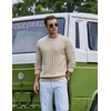 image:imageCOOFANDY Mens Sweater Crewneck Ribbed Knit Soft Warm Pullover SweaterLight Coffee
