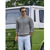 image:imageCOOFANDY Mens Sweater Crewneck Ribbed Knit Soft Warm Pullover SweaterLight Gray