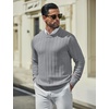image:imageCOOFANDY Mens Sweater Crewneck Ribbed Knit Soft Warm Pullover SweaterLight Gray