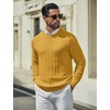 image:imageCOOFANDY Mens Sweater Crewneck Ribbed Knit Soft Warm Pullover SweaterMustard Yellow