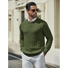 image:imageCOOFANDY Mens Sweater Crewneck Ribbed Knit Soft Warm Pullover SweaterOlive Green