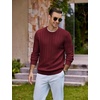 image:imageCOOFANDY Mens Sweater Crewneck Ribbed Knit Soft Warm Pullover SweaterRed
