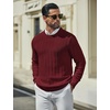 image:imageCOOFANDY Mens Sweater Crewneck Ribbed Knit Soft Warm Pullover SweaterRed