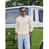 image:imageCOOFANDY Mens Sweater Crewneck Ribbed Knit Soft Warm Pullover SweaterWhite