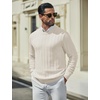 image:imageCOOFANDY Mens Sweater Crewneck Ribbed Knit Soft Warm Pullover SweaterWhite