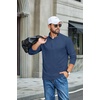 image:imageCOOFANDY Mens TShirt Quarter Button Pullover Casual Long Sleeve SweatshirtDark Blue