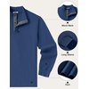 image:imageCOOFANDY Mens TShirt Quarter Button Pullover Casual Long Sleeve SweatshirtDark Blue