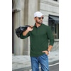 image:imageCOOFANDY Mens TShirt Quarter Button Pullover Casual Long Sleeve SweatshirtDark Green