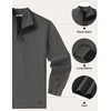 image:imageCOOFANDY Mens TShirt Quarter Button Pullover Casual Long Sleeve SweatshirtDark Grey