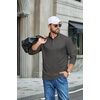 image:imageCOOFANDY Mens TShirt Quarter Button Pullover Casual Long Sleeve SweatshirtDark Grey
