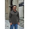 image:imageCOOFANDY Mens TShirt Quarter Button Pullover Casual Long Sleeve SweatshirtDark Grey
