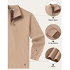image:imageCOOFANDY Mens TShirt Quarter Button Pullover Casual Long Sleeve SweatshirtKhaki