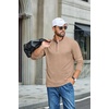 image:imageCOOFANDY Mens TShirt Quarter Button Pullover Casual Long Sleeve SweatshirtKhaki