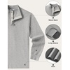 image:imageCOOFANDY Mens TShirt Quarter Button Pullover Casual Long Sleeve SweatshirtLight Grey